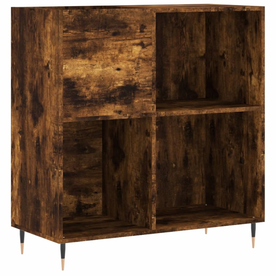 Mueble discos madera contrachapada roble ahumado 84,5x38x89