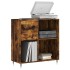 Mueble discos madera contrachapada roble ahumado 84,5x38x89