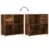 Mueble discos madera contrachapada roble ahumado 84,5x38x89