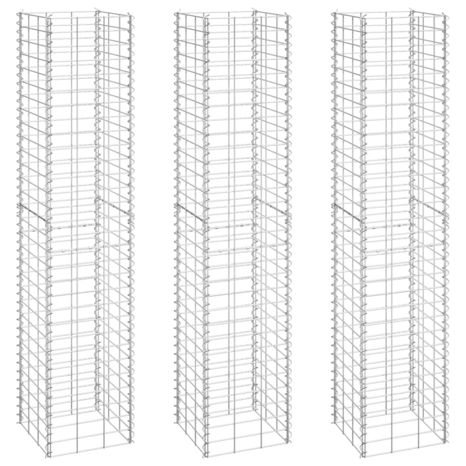 Arriates de gaviones 3 unidades hierro 30x30x150