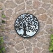 Espejo de jardín redondo hierro negro uso exterior 60x2,5 cm