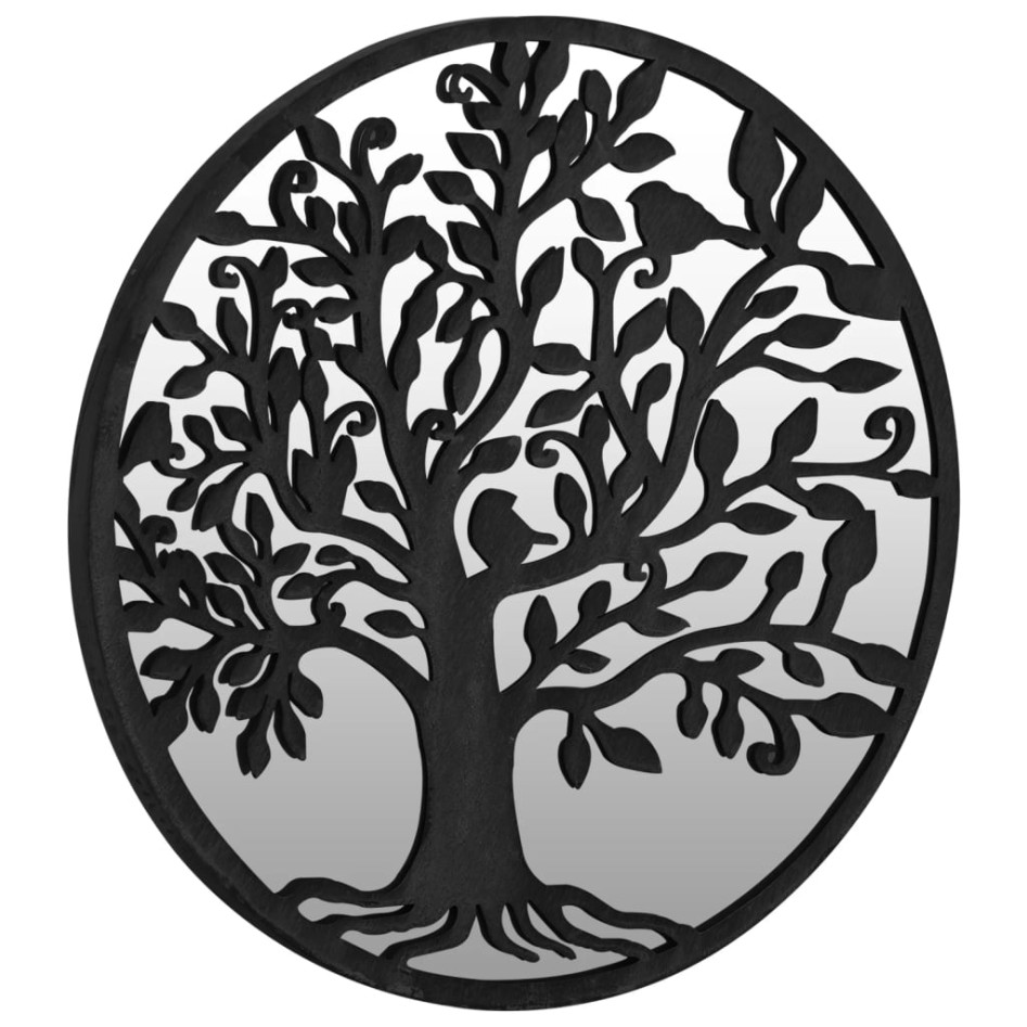 Espejo de jardín redondo hierro negro uso exterior 60x2,5