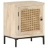 Mesita de noche madera maciza mango y caña natural 40x30x50