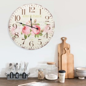 Reloj de pared vintage con flores 60