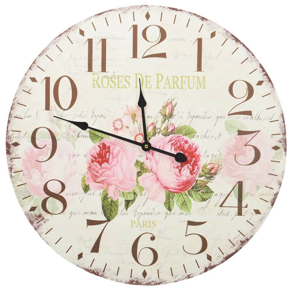 Reloj de pared vintage con flores 60