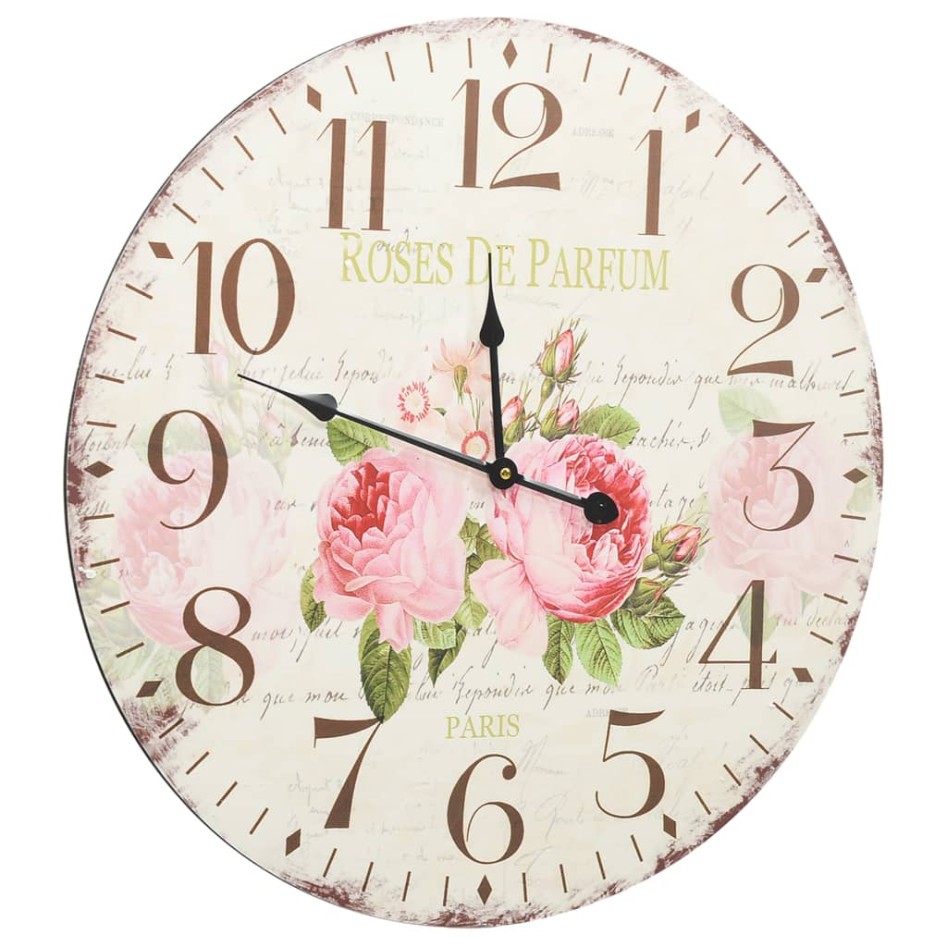 Reloj de pared vintage con flores 60
