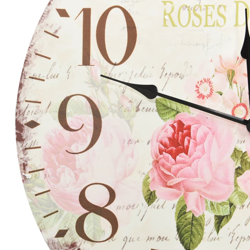 Reloj de pared vintage con flores 60