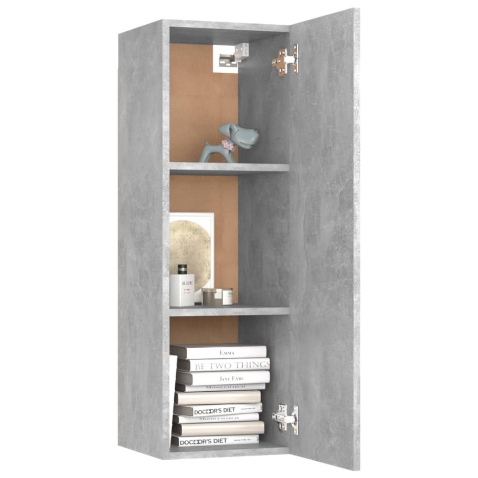 Mueble para TV madera contrachapada gris hormigón 30,5x30x90