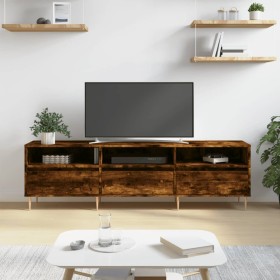 Mueble de TV madera contrachapada roble ahumado 150x30x44,5