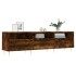 Mueble de TV madera contrachapada roble ahumado 150x30x44,5