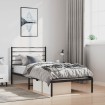 Estructura cama sin colchón con cabecero metal negro 100x190 cm