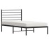 Estructura cama sin colchón con cabecero metal negro 100x190