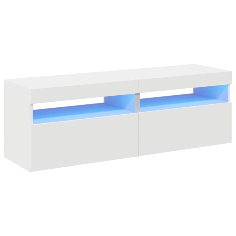 Muebles de TV con luces LED 2 uds blanco 60x35x40