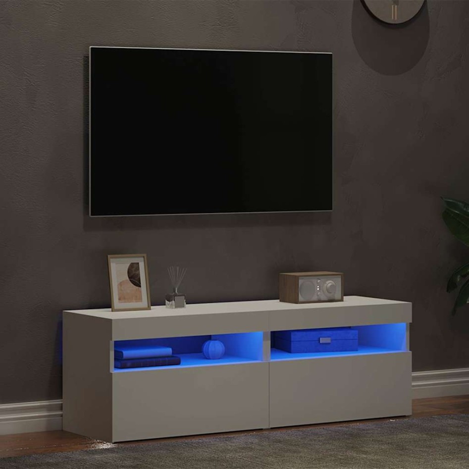 Muebles de TV con luces LED 2 uds blanco 60x35x40