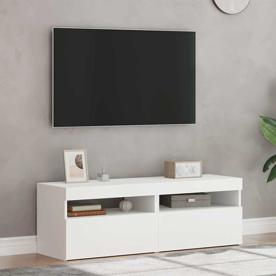 Muebles de TV con luces LED 2 uds blanco 60x35x40