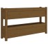 Jardinera de madera maciza de pino marrón miel 112x25x66