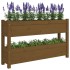 Jardinera de madera maciza de pino marrón miel 112x25x66