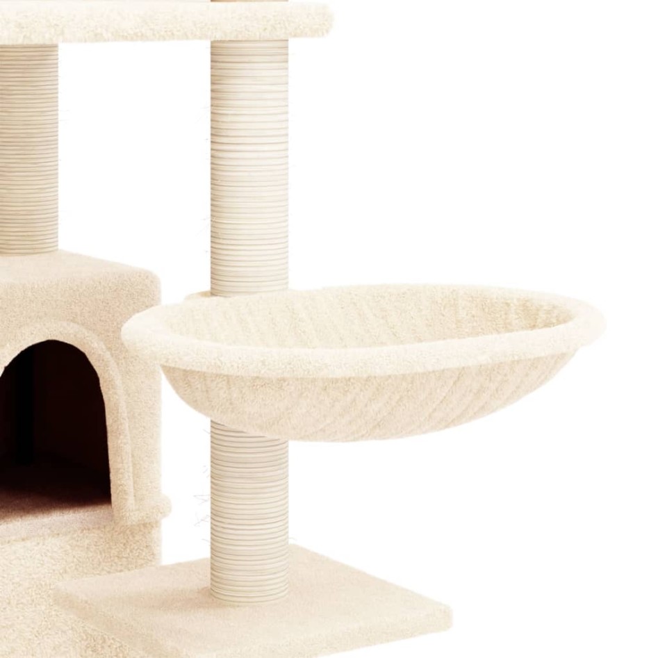 Rascador para gatos con postes de sisal crema 175