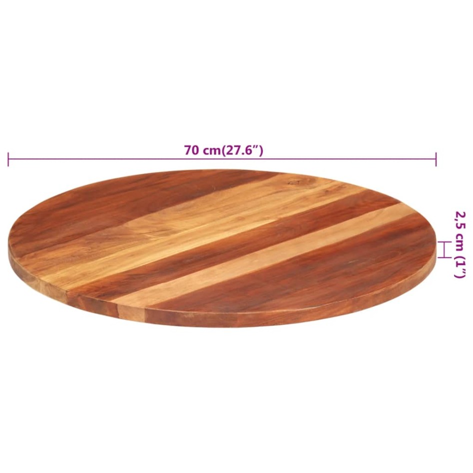 Tablero de mesa redonda madera maciza de acacia 25-27 mm 70