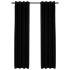 Cortinas opacas con ojales look de lino 2 pzas negro 140x225