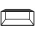 Mesa de centro negra con vidrio negro 80x80x35