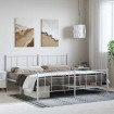 Estructura cama sin colchón con estribo metal blanco 183x213 cm