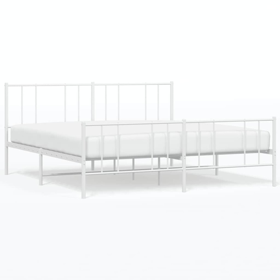 Estructura cama sin colchón con estribo metal blanco 183x213