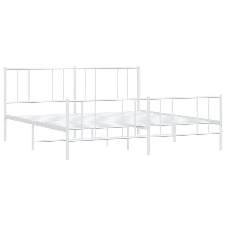 Estructura cama sin colchón con estribo metal blanco 183x213
