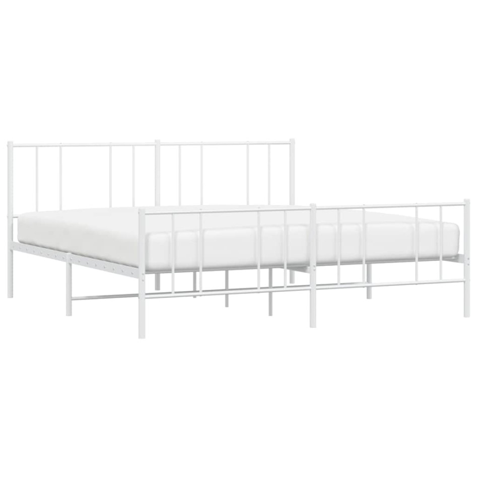 Estructura cama sin colchón con estribo metal blanco 183x213