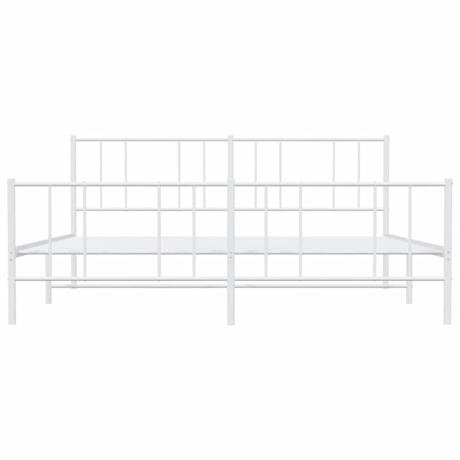 Estructura cama sin colchón con estribo metal blanco 183x213