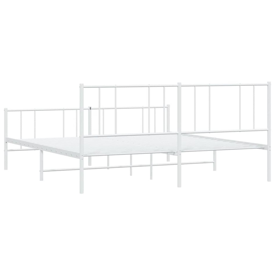 Estructura cama sin colchón con estribo metal blanco 183x213