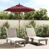 Sombrilla de jardín con poste de madera rojo burdeos 196x231