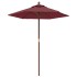 Sombrilla de jardín con poste de madera rojo burdeos 196x231