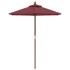 Sombrilla de jardín con poste de madera rojo burdeos 196x231