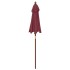 Sombrilla de jardín con poste de madera rojo burdeos 196x231