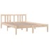 Estructura de cama doble sin colchón madera maciza 135x190