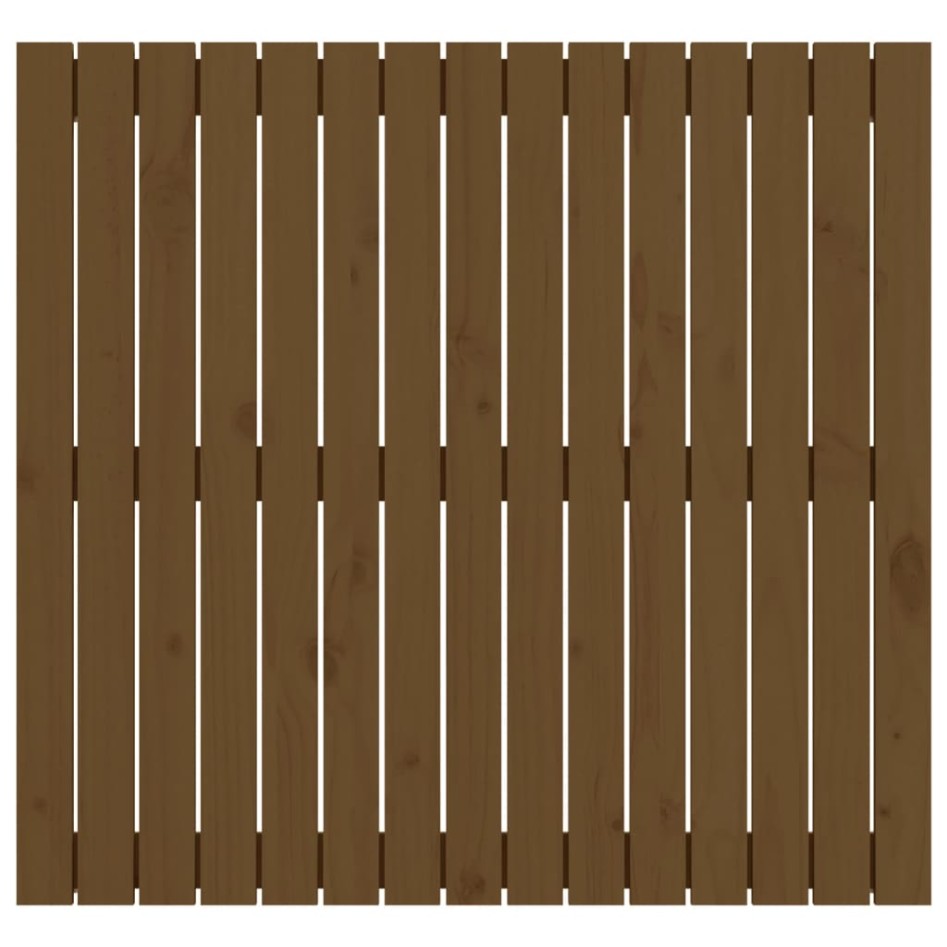 Cabecero cama pared madera maciza pino marrón miel 95,5x3x90