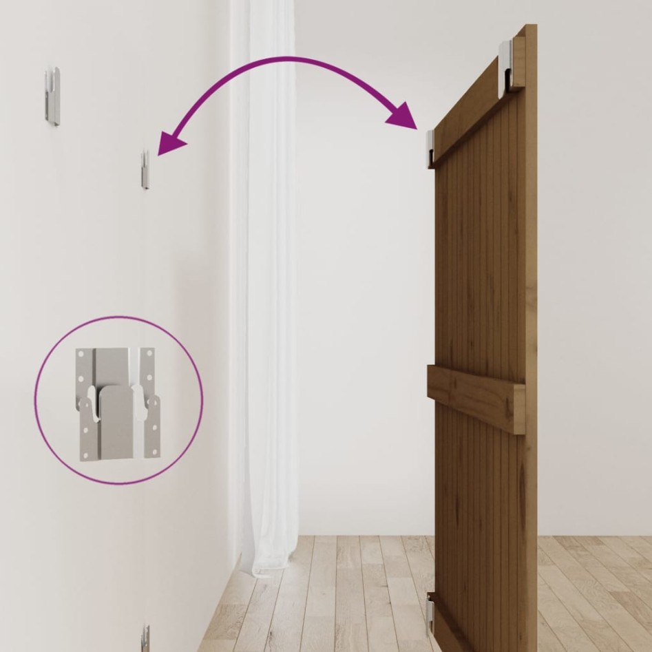 Cabecero cama pared madera maciza pino marrón miel 95,5x3x90