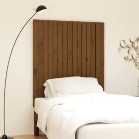 Cabecero cama pared madera maciza pino marrón miel