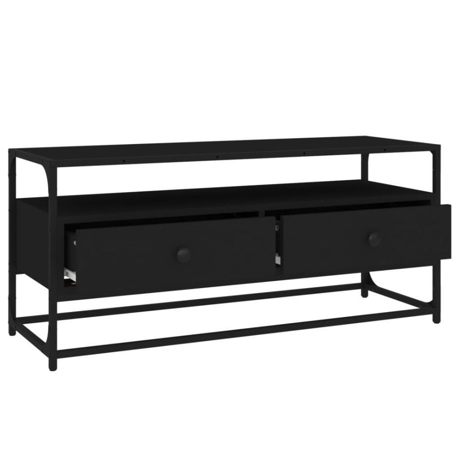 Mueble de TV madera contrachapada negro 100x35x45