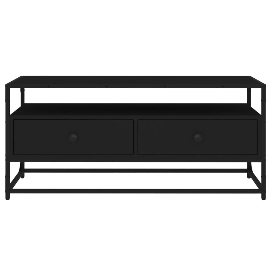 Mueble de TV madera contrachapada negro 100x35x45