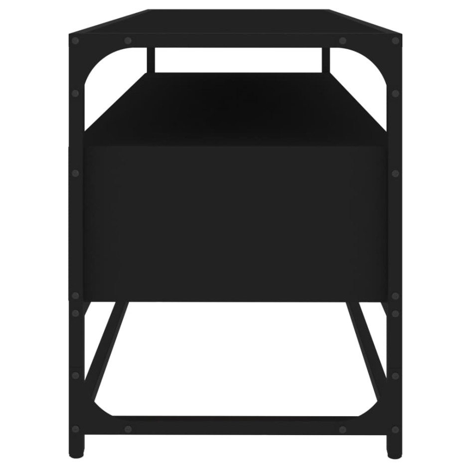 Mueble de TV madera contrachapada negro 100x35x45