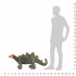 Dinosaurio Stegosaurus de peluche de pie verde y naranja