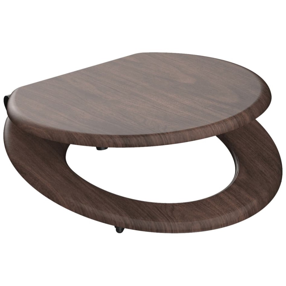 SCHÜTTE Asiento de inodoro con cierre suave DARK WOOD