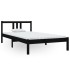 Estructura de cama sin colchón madera maciza negro 100x200