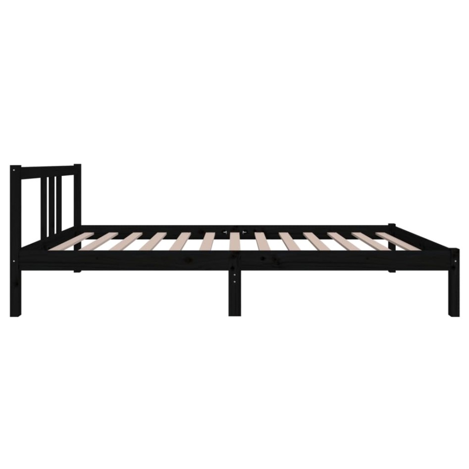 Estructura de cama sin colchón madera maciza negro 100x200