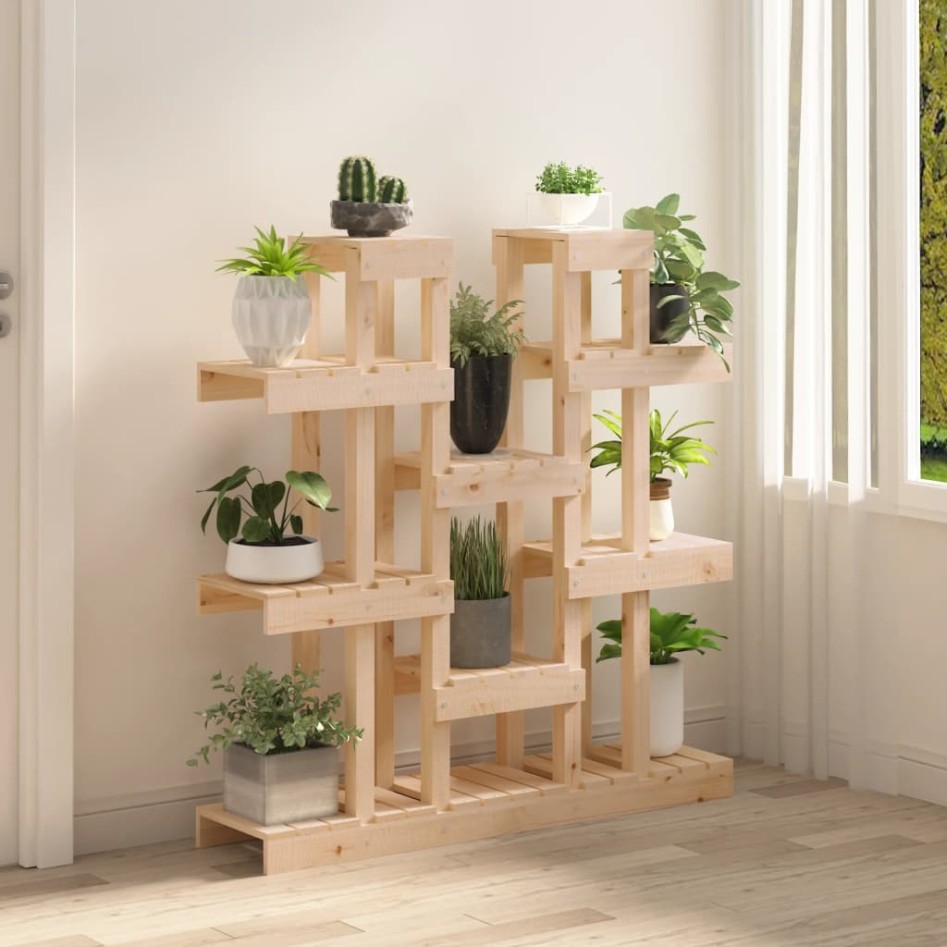 Soporte para plantas madera maciza de pino 104,5x25x109,5