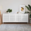 Puerta de armario lamas 4 uds madera pino blanco 61,5x49,4 cm
