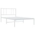 Estructura cama sin colchón con cabecero metal blanco