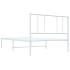 Estructura cama sin colchón con cabecero metal blanco